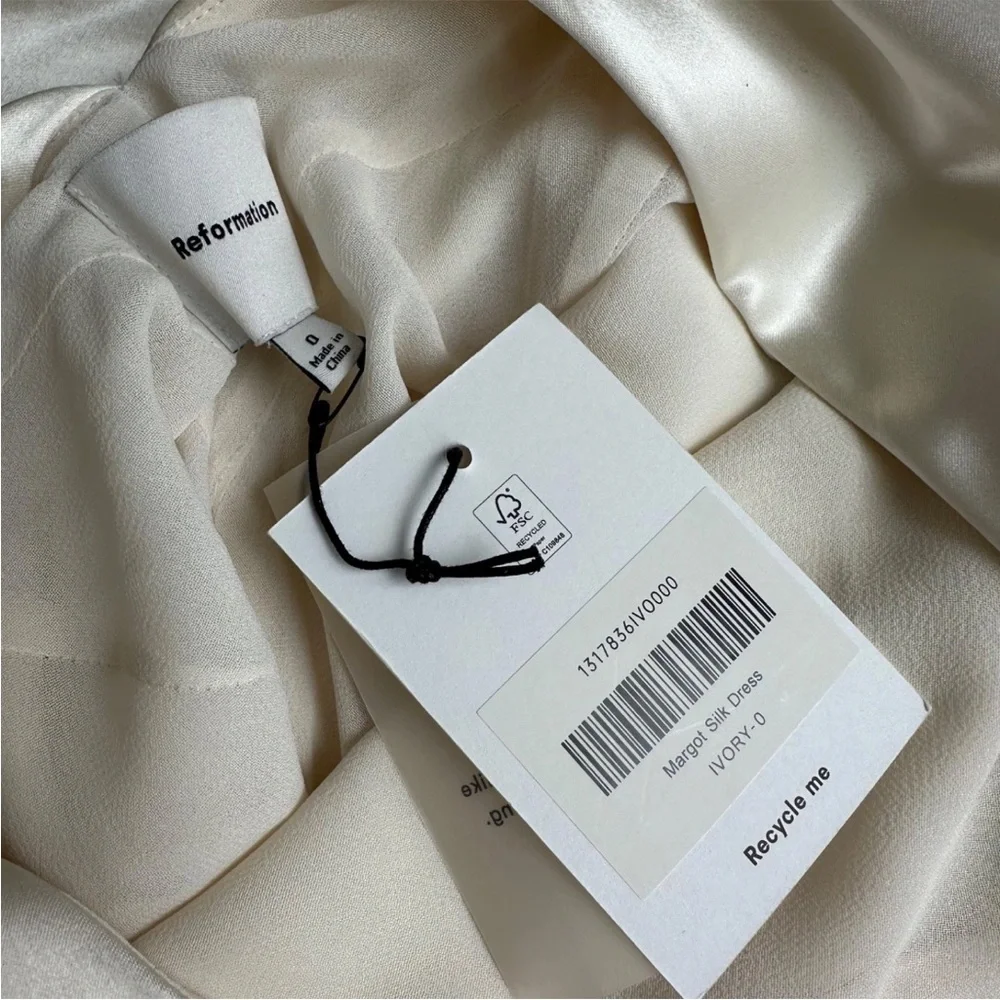 Reformation Ivory Silk Dress - Picture 3 of 6